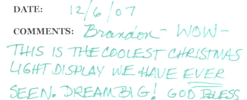 Guestbook Message from Jack & Michelle Cochise December 2007