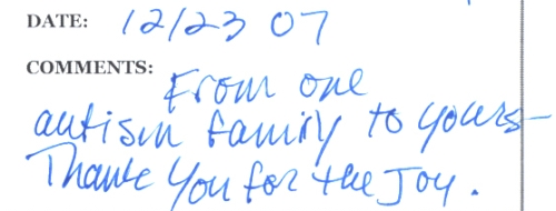 Guestbook Message from The Jones Family December 2007