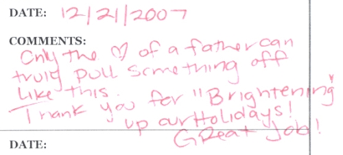 Guestbook Message from The Rodgers Family December 2007