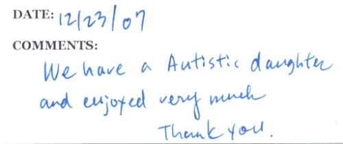 Guestbook Message from Aimee Johnston December 2007