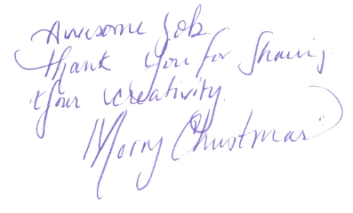 Guestbook Message from Mary Novell December 2008