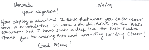 Guestbook Message From Amanda December 2009