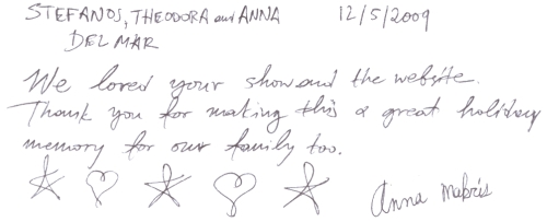 Guestbook Message From Anna December 2009