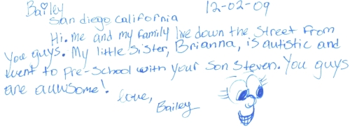 Guestbook Message From Bailey December 2009