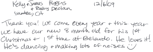 Guestbook Message From The Higgins Family December 2009