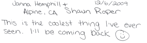 Guestbook Message From Janna Hemphill December 2009