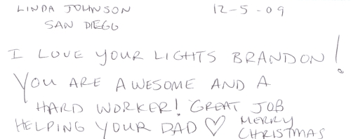 Guestbook Message From Linda Johnson December 2009