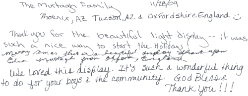 Guestbook Message From The Murtagh Family December 2009