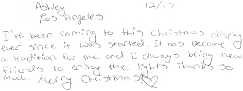 Guestbook Message From Ashley December 2009