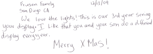 Guestbook Message From The Friesen Family December 2009