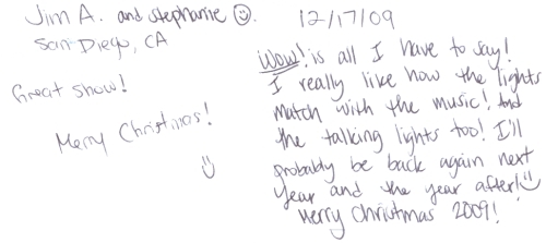 Guestbook Message From Jim & Stephanie December 2009