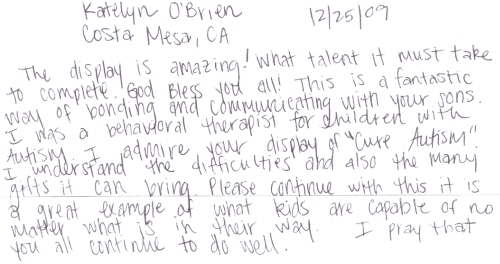 Guestbook Message From Katelyn December 2009