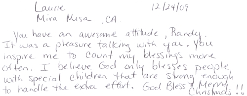 Guestbook Message From Laurie December 2009