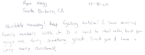 Guestbook Message From Ryan Nagy December 2009