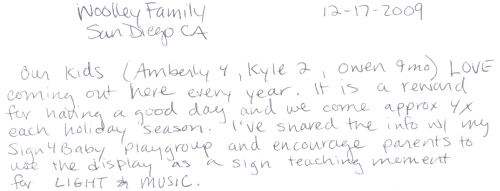 Guestbook Message From The Wooley Family December 2009