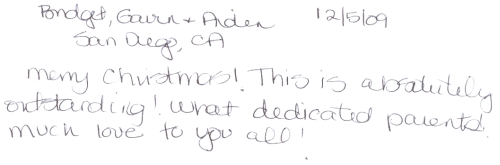 Guestbook Message From The Pondget Family December 2009