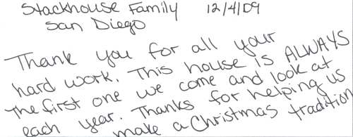 Guestbook Message From The Stackhouse Family December 2009