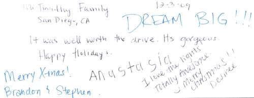 Guestbook Message From The Timothy Family December 2009