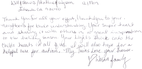 Guestbook Message From The Warner Family December 2009