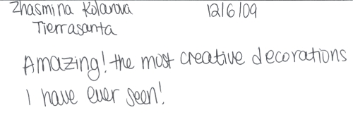 Guestbook Message From Zhasmina Kolanova December 2009