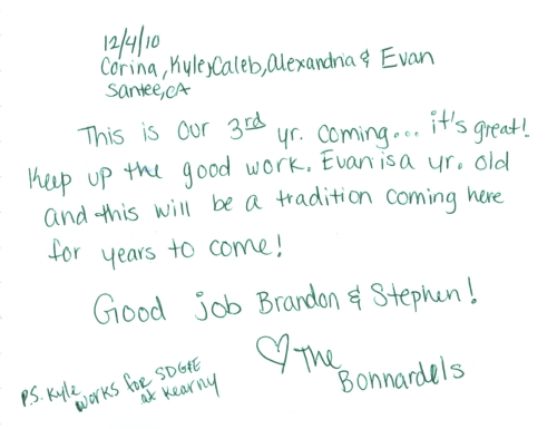 Guestbook Message From The Bonnardels Family December 2010