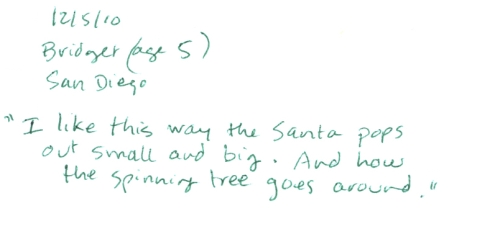 Guestbook Message From Bridget December 2010