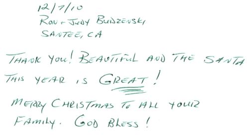 Guestbook Message From The Budzenski Family December 2010