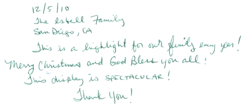 Guestbook Message From The Esbell Family December 2010