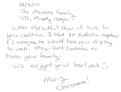 Guestbook Message From The Martens Family December 2010