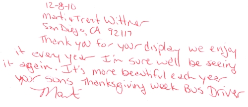Guestbook Message From Marti & Trent Wittner December 2010