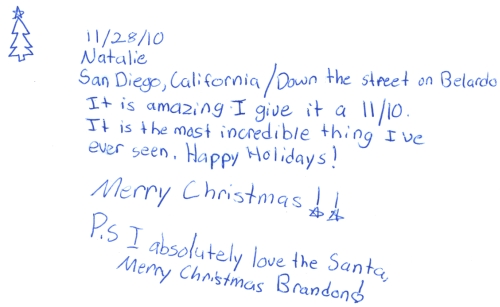 Guestbook Message From Natalie December 2010