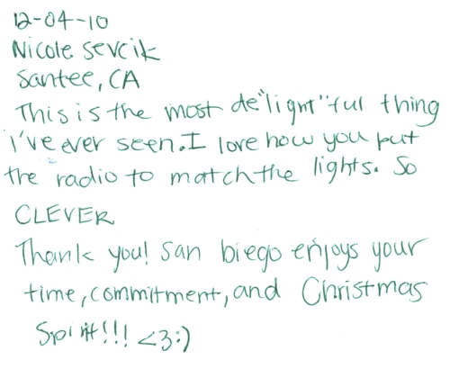 Guestbook Message From Nicole Sevcik December 2010