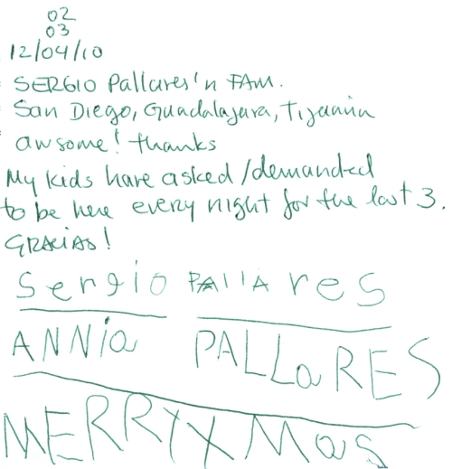 Guestbook Message From The Pallares Family December 2010