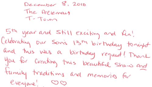 Guestbook Message From The Peeleman Family December 2010