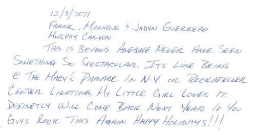 Guestbook Message From The Guerrero Family December 2011