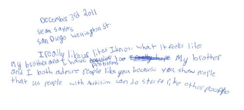 Guestbook Message From Sean December 2011