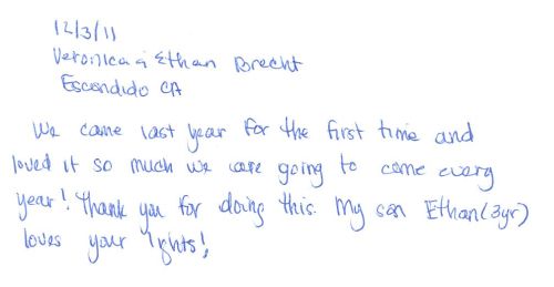 Guestbook Message From The Brecht Family December 2011