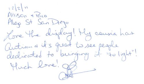Guestbook Message From Allison & Paco December 2011