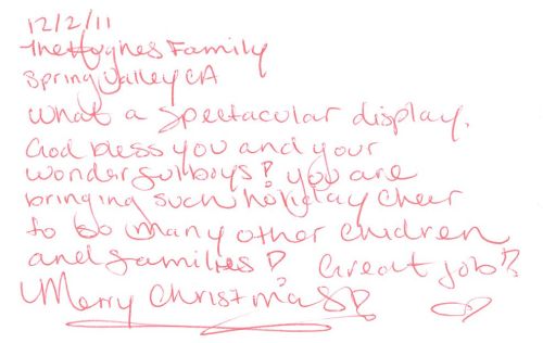 Guestbook Message From The Hughes Family December 2011