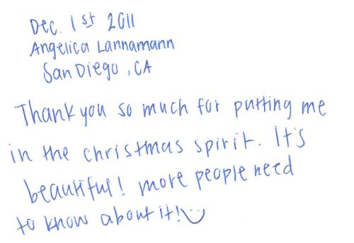 Guestbook Message From Angelica Lannamann December 2011