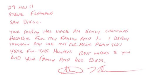 Guestbook Message From Steve Flomens December 2011