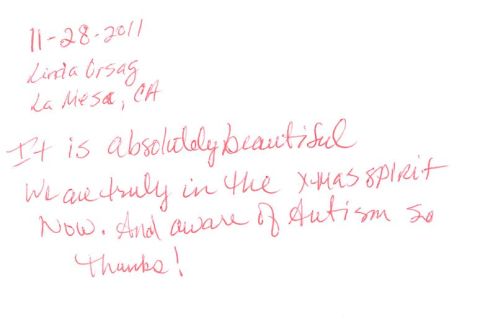 Guestbook Message From Linda Orsag December 2011