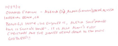 Guestbook Message From The Chamol Family December 2011