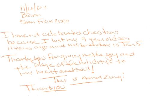 Guestbook Message From Brian December 2011