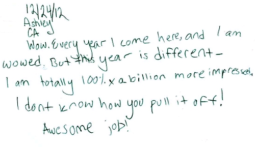 Guestbook Message From Ashley December 2012