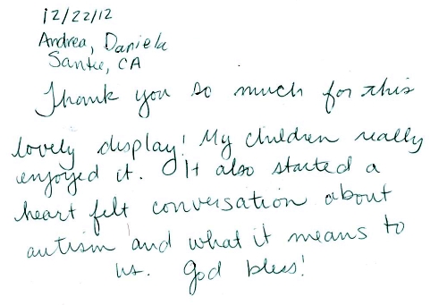 Guestbook Message From Andrea and Danielle December 2012