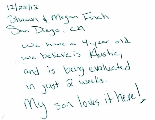 Guestbook Message From The Finchs December 2012