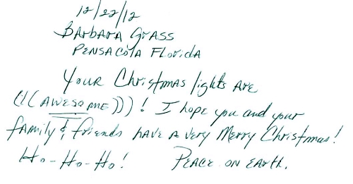 Guestbook Message From Barbara Grass December 2012