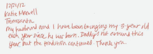 Guestbook Message From Katie Maxwell December 2012