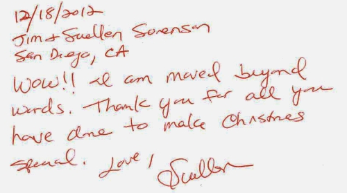 Guestbook Message From The Sorensons December 2012